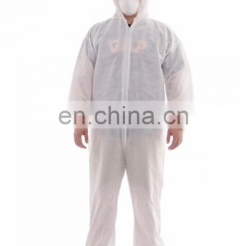 Protective waterproof PP SMS coverall with hood and feetcover for working