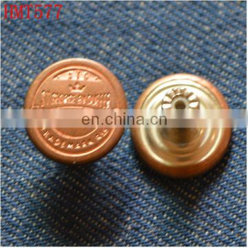 copper color jeans metal shank button