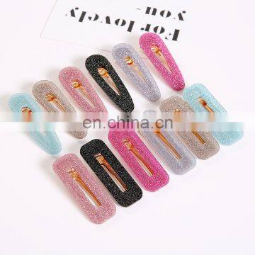 2019 New Women Girls Glitter Square Waterdrop Shape Acrylic Hair Clips Barrettes Cute Headband Hairpins Fashion Hair Accessories