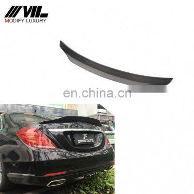 W222 S Class Carbon Fiber Rear Trunk Spoiler for Mercedes Benz S400 S500 S63 S65 AMG Sedan 4-Door 2014-2019