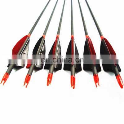 2021 factory direct hot models ID6.2mm spine350 length31'' Straightness0.001 hunting arrows rubber feather competition special