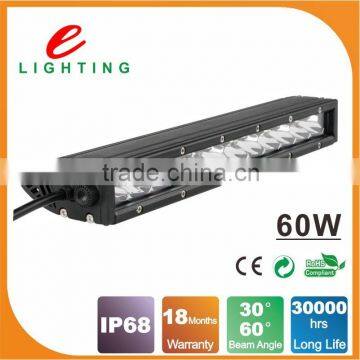 High quality 60w single row curved led light bar