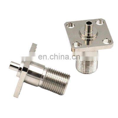 RF Coaxial Connector F Type Female 4 Hole Flange For RG405 Cable Connector