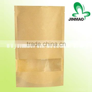 Stand up kraft paper bags with window