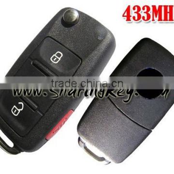 Best quality VW Toureg 3+1 Button Flip Key 433MHZ