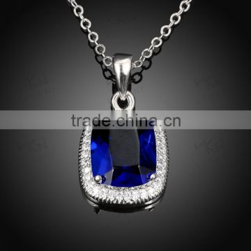 new design quadrate bule zircon necklace jewelry women