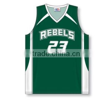 100% Polyester Custom Sublimated Rebels V-Neck Basketball Jersey / Shirt