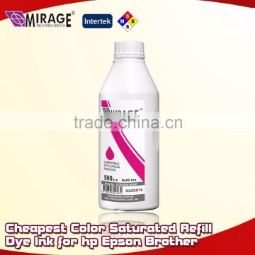 Cheapest Color Saturated Refill Dye Ink for hp Epson Brother
