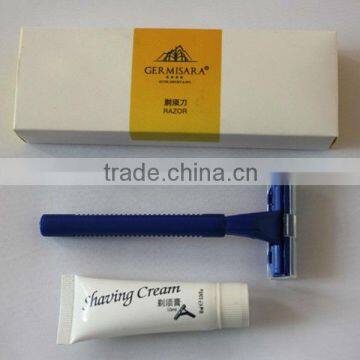 hotel shaving kit with shaving cream