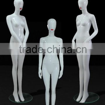 Red Mouth White PU Color Female Mannequin with Special Head