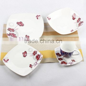 Bone china dining ware, 20pcs super white dinner set