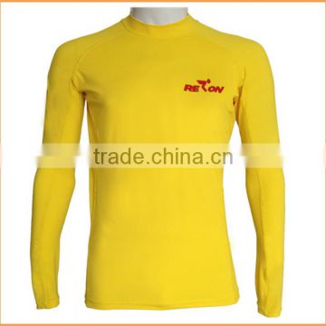 high quality long sleeve custom yellow rash guard