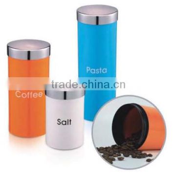 Colorful storage canisters set storage bins