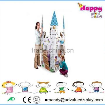 Beautiful color kid play house/ cardboard castle playhouse/kids outdoor playhouses for sale