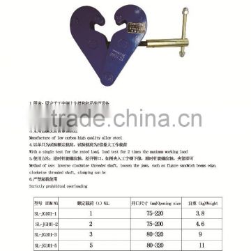 1t-10t manual beam lifting clamp(mutiple designs and sizes)