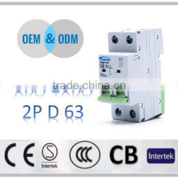 10KA 2 pole mcb mini circuit breaker