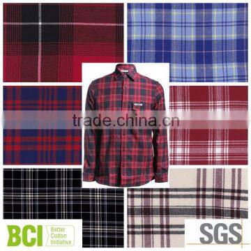 wholesale twill brushed check cheap flannel fabric from china suppiler