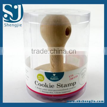 Trade Assurance TPR Cookie stamp with wooden handle,beautiful and fashionable