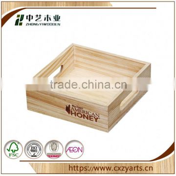 2016 new design Accept OEM rustic hinging rectangular wooden tray