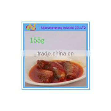small 155g canned mackerel fish in tomato sauce(ZNMT0032)