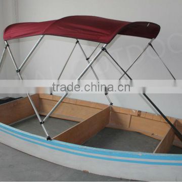 600D burgundy bimini top with support poles
