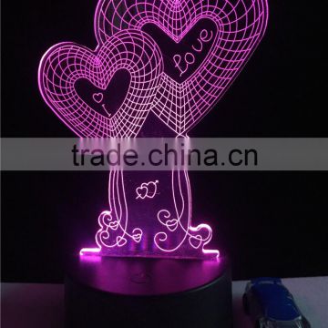 2017 wholesale products Valentine's Gift Romantic led night Lamp 3d night lights