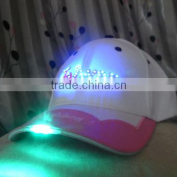 Fashion flash light caps with embroidery logo design