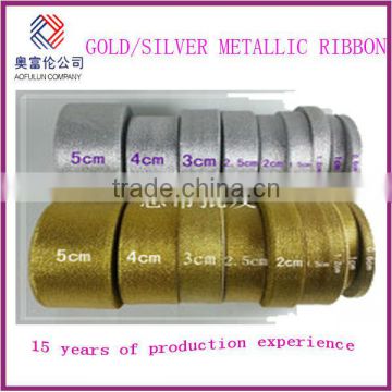 gold/silver metallic ribbon