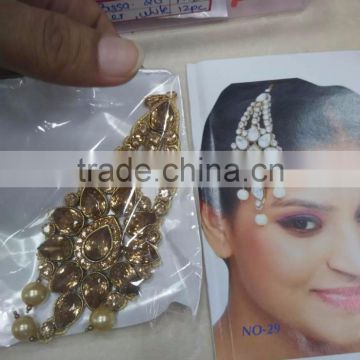 JHOOMAR JHUMAR side passa TIKA PEARL GOLD crystal hair accessory