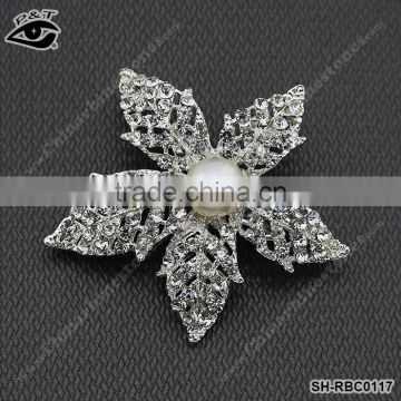 Flower design crystal brooch pins for invitations