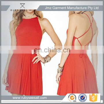 backless europe designer one piece girls fashion red party dresses