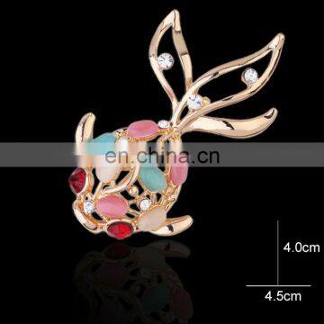 china wholesale Fashion korean crystal bulk rhinestone wedding wedding goldfish brooches MB-0040