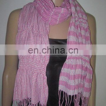 JDZ-094-05# Cashmere shawl with stick insect crinkle design