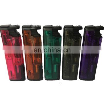 New style hot selling windproof plastic lighter with LED lamp