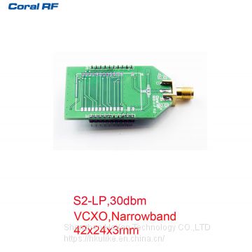 S2-LP Narrowband PA RF Moudule , 30DBM ,868Mhz,915Mhz, VCXO, SPI, high quality