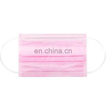 Disposable Adult Printed Pink 3 ply Face Mask Cotton