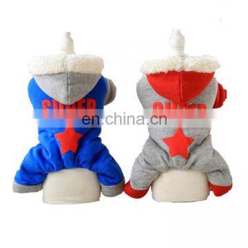 Polyester and cotton pet clothes four legs winter jumpsuit dog clothes for dog