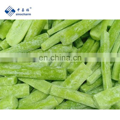 Sinocharm BRC A Approved IQF Asparagus Lettuce Sliced Cut Frozen Celtuce