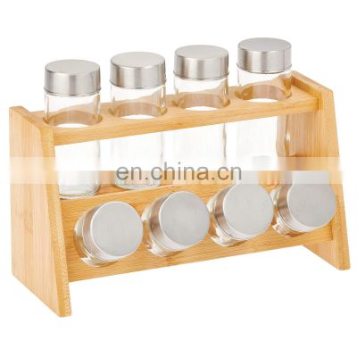 Bamboo Kitchen Cabinet Free-Standing Bamboo Countertop Spice Rack Storage Organizer Shelf