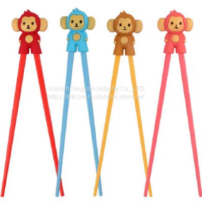 Wholesale Silicone Monkey shape Learning Reusable Training Chopsticks