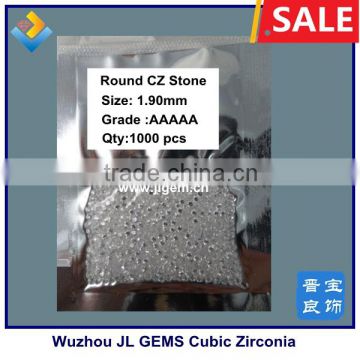 1.9mm Large Stock Machine Cut Round White CZ Stones