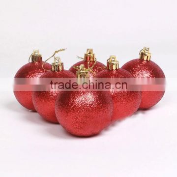 hot sale 6cm big red plastic christmas ball