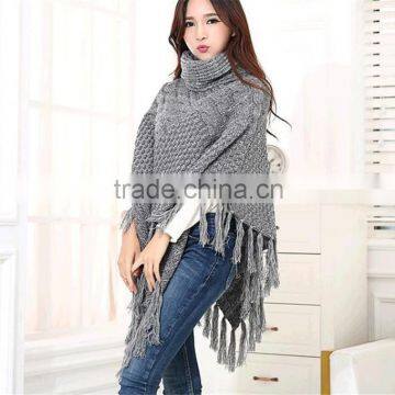 Winter mexican poncho old wool sweater poncho raincoat