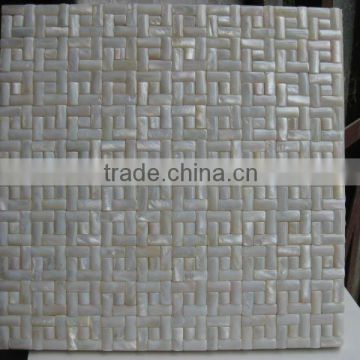 Convex Pure white chinese river shell mosaic wall tiles