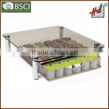 2015 K-fee coffee capsule holder drawer with glass top HCRC30KG