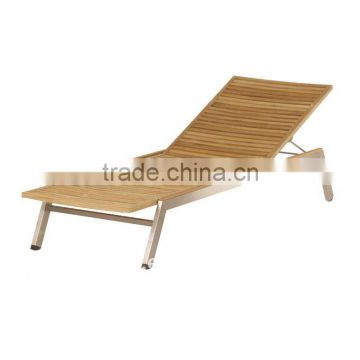 Durable Teak wood chaise lounge MY11IR113
