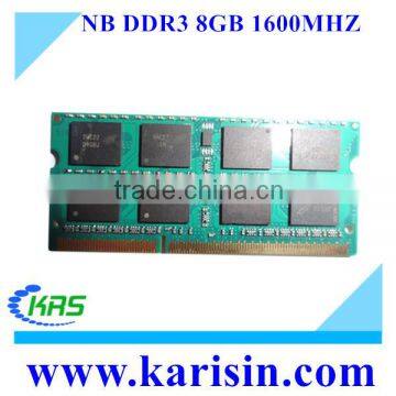 Shenzhen golden supplier offer pc3-12800 1600mhz 1.5v ddr3 8gb ram mini computer ram with ETT original chips