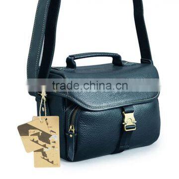 Factory competitive price high class leather Camera Bag in Dongguan