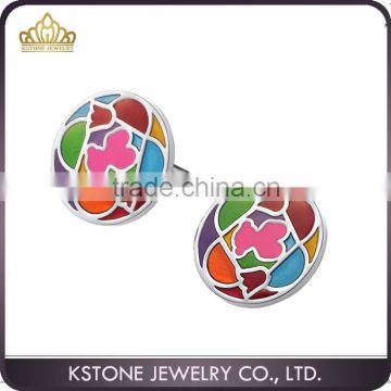 KSTONE Fashion 316L stainless steel colorful round shape cute stud earring