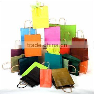 Colorful custom garment shopping hand kraft paper gift bag